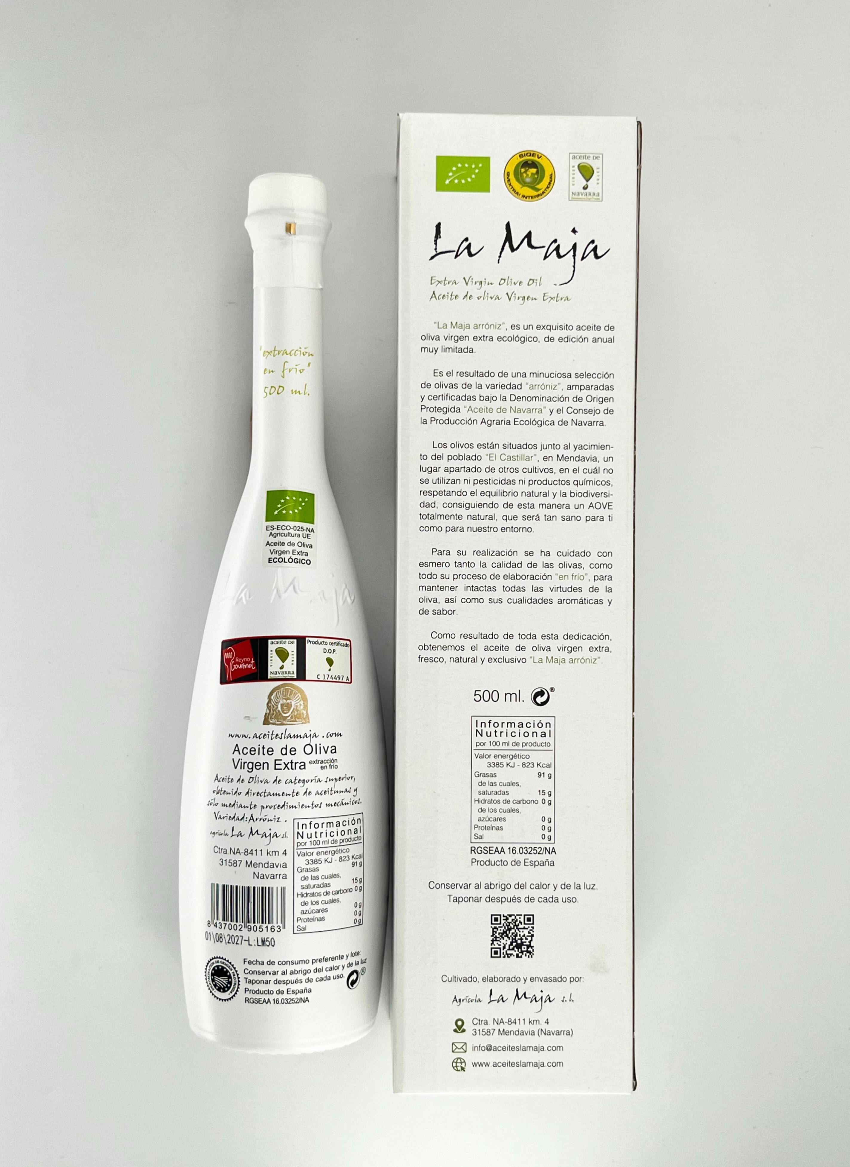 La Maja ACEITE DE OLIVA - VIDRIO 500ML (ARRÓNIZ ECO) - Imagen 2